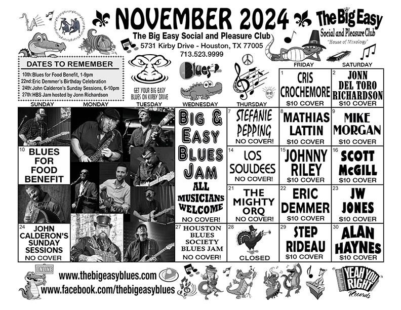 The Big Easy Calendar November 2024