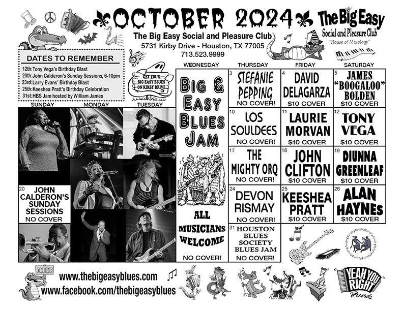 The Big Easy Calendar October 2024