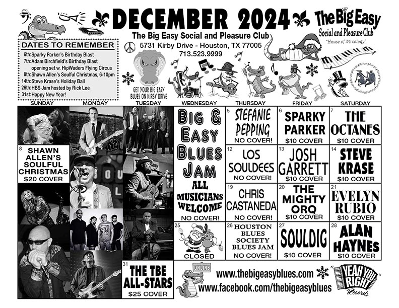 The Big Easy Calendar December 2024