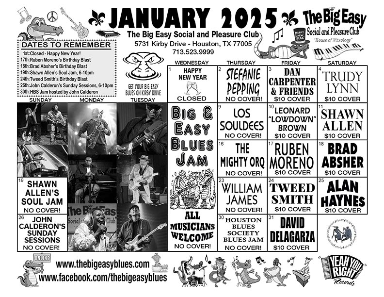 The Big Easy Calendar January 2025