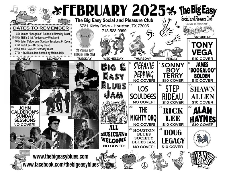 The Big Easy Calendar February 2025